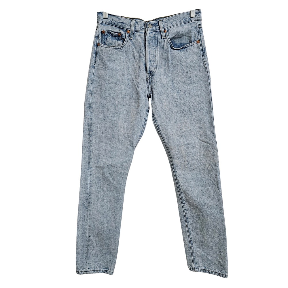 Levi's Jeans‎ Womens 27 Light Blue 501 Skinny Premium High Rise Acid Wash Denim